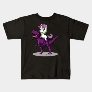 Unicorn riding Dinosaur T-Shirt I T-Rex gift Kids T-Shirt